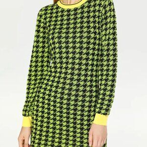 Cider houndstooth knit mini dress